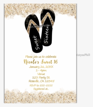 Sweet 16 Beach Party Birthday Invitation