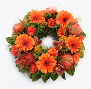 Orange Funeral Wreath - Bouquet
