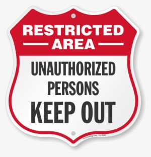 Restricted Area Shield Sign