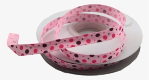 Pink And Brown Polka Dot Ribbons 3/8" - Polka Dot