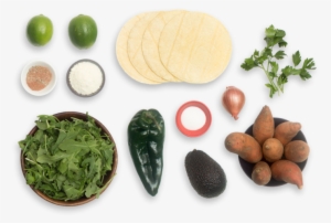 Spiced Sweet Potato & Poblano Tostadas With Guacamole - Spinach