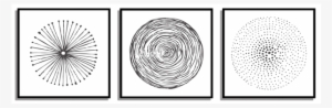 Swirl Black White Ink Set Of - Art