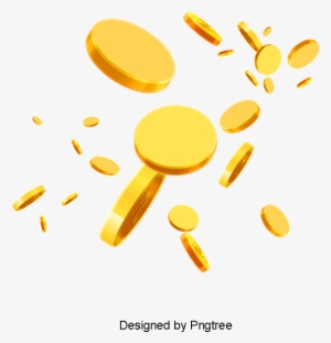 Flying Scattered Gold Coin Vector Material, Gold, Scattered, - Gold