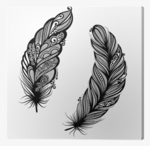 Peerless Decorative Feather , Patterned Design, Tattoo - Dark Feather Tattoos Designs