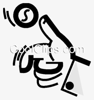 Coin Toss Royalty Free Vector Clip Art Illustration - Coin Flipping