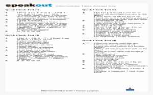 Speakout Intermediate Quick Check Test 9