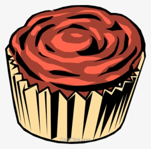 Chocolate Cupcake Royalty Free Vector Clip Art Illustration - Music