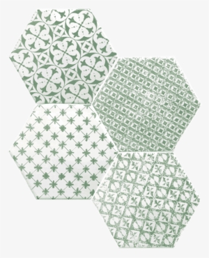 Marrakech Mosaic Verde Cem10 - Capitol Souk Blue Patchwork Hexagon Tiles 15x15cm