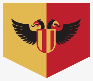 Split Yellow , Red (right) Flag With A Black, Medieval - Red And Yellow Knight Flag