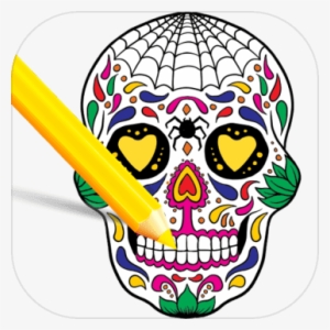 Scary Halloween Coloring Pages - Scary Sugar Skulls