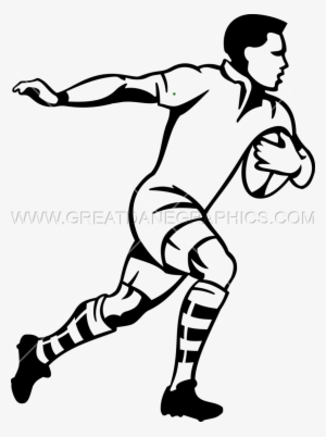 Rugby Player Running - Rugby Player Clipart Black And White