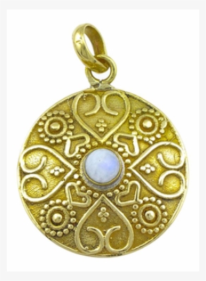 Colgante De Bronce De Piedra De Luna Núcleo Blanco