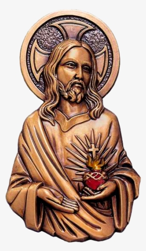 Sagrado Corazón De Jesús Decorado En Bronce Ref - Sagrado Corazón De Jesus Png