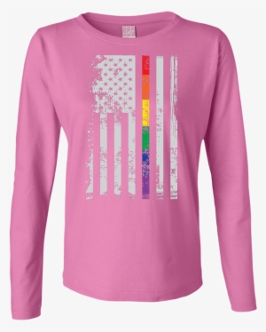 Rainbow Pride Usa Flag Strip T Shirt, Hoodie - T-shirt