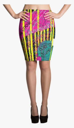 Allover Pencil Skirt 1 Mockup Front White Small