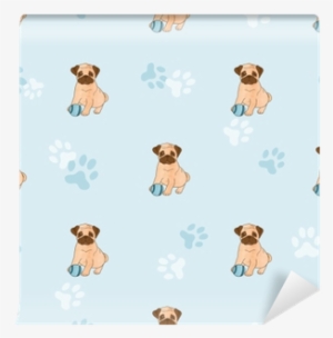 Cute Pugs Seamless Pattern - Dog