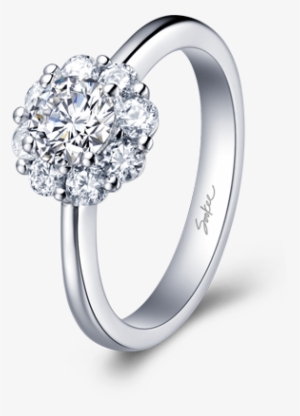 Blossom - Great 3ct Round Diamond Silver Ring White Gold Finish