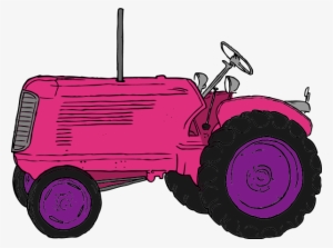 Tractor Clipart Pink Tractor - Agricultural Machinery Clip Art