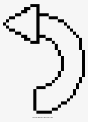 Flecha Esquerda Curva Desenho Para Colorir - Pixel Art Emoji