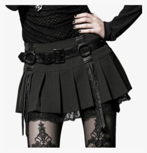Lolita Womens Mini Skirt Black Green - Punk Gothic Clothing