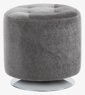 This Amazingly Priced Round Swivel Ottoman From Our - Grey Faux Fur Ottoman