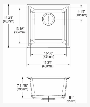 Elkay Quartz Luxe 15 3/4" X 15 3/4" - Elkay Quartz Luxe 16" X 16" Top Mount Bar Sink