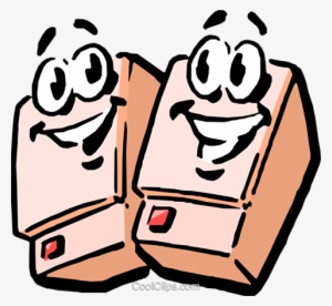 Cartoon Speakers Royalty Free Vector Clip Art Illustration - Illustration