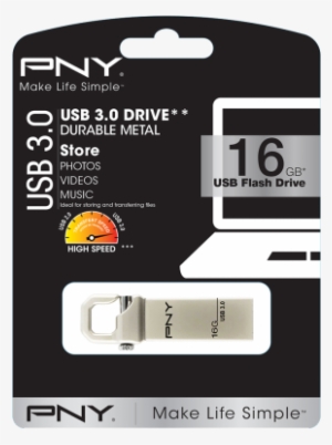 All Prices Are Vat Included - Pny Hook Attaché 3.0 Usb Flash Drive - 32 Gb - Black