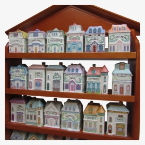 Lenox Spice House Village With 24 Victorian Houses - Shelf
