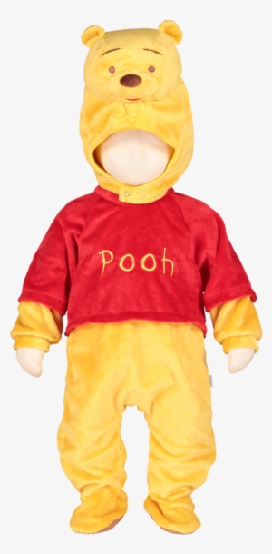 Winnie The Pooh Baby Costume With Moulded Hood - Barn Nalle Puh Hooded Allt-i-ett Outfit