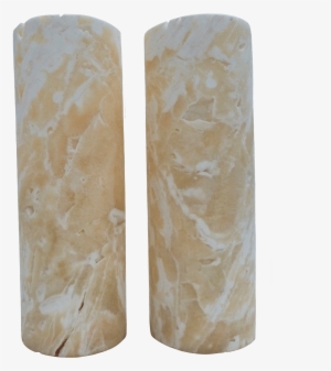 Lámpara De Mesilla Con Forma Cilíndrica De Color Blanco - Wood