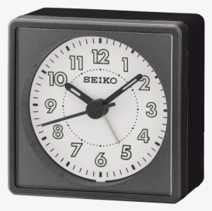 Reloj Seiko Despertador Qhe083j Cuadrado Negro Gris - Seiko Qhe083q Analogue Bedside Beep Alarm Clock