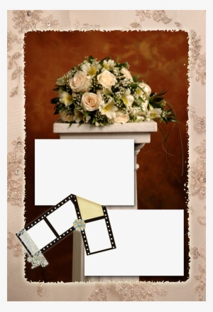 Marco De Bodas Con Ramos De Flores - Frames For Photoshop