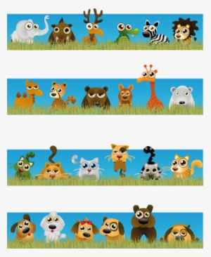 Autocolante Infantil Azulejo Animais Safari - Cenefas De Animales De La Selva