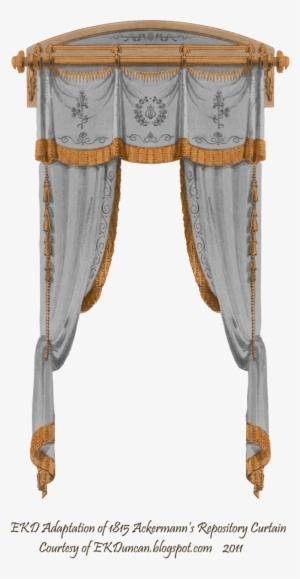 1815 French Curtain - Vintage Curtain Png