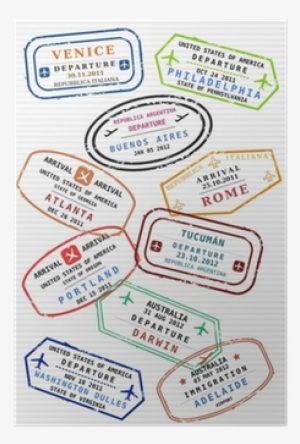 Passport Page With Travel Stamps - World Stamps Png