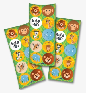 Adesivo Redondo Zoo - Prato Para Festa Temática Zoo - 8 Unidades