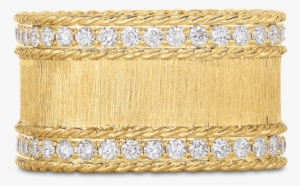 Roberto Coin Satin Finish Ring With Diamond Edges