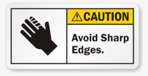 Avoid Sharp Edges Ansi Caution Label - Caution Equipment Starts Automatically