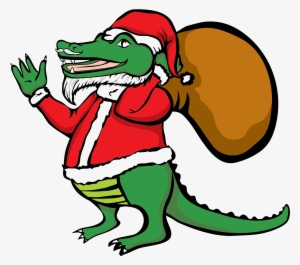 Santa Alligator Vector Clip Art - Clip Art