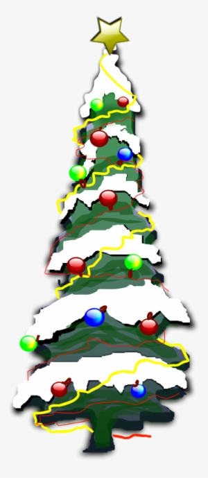 Christmas Tree Illustration - Christmas Tree With Snow Clipart