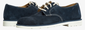 Zapato Artesanal En Cuero Gamuzado Azul Con Suela De - Shoe