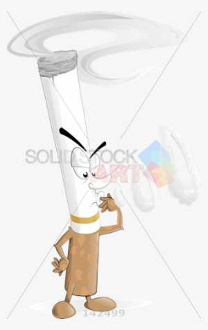 Stock Illustration Of Cartoon Of A Evil Cigarette Character - Cigarette