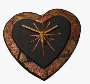 Slate Heart Clock - Hardwood