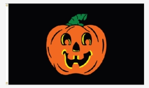 Pumpkin Flag - 3x5' - Pumpkin Flag - 3x5 Ft.- Nylon