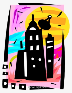 Apartment Building With Satellite Dish Royalty Free