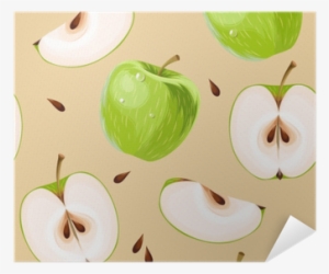 Green Apples And Apple Slices Seamless Poster • Pixers® - Cinnamon And Apples Background