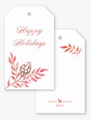 Pine Cones Script Gift Tags - Illustration