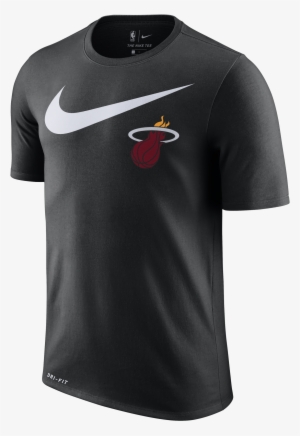Nike Miami Heat Short Sleeve 2018 Swoosh Tee Black - Nba Logo Tank Top