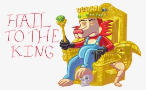 Hail To The King - King On Throne Cartoon